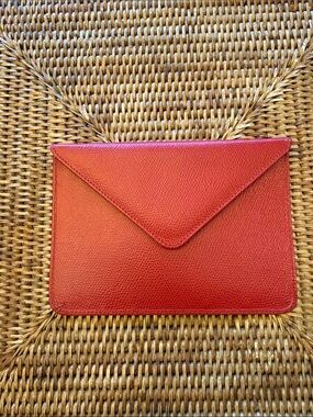 Saks Fifth Avenue Red Envelope Leather Clutch